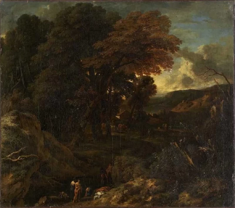 Paesaggio forestale italiano con bagnanti - Städelsches Kunstinstitut und Städtische Galerie, Francoforte